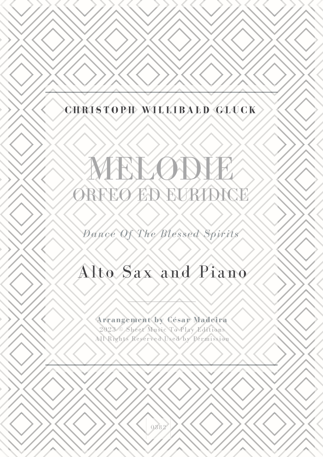 Melodie from Orfeo ed Euridice - Alto Sax and Piano (Full Score and Parts) (arr. César Madeira)