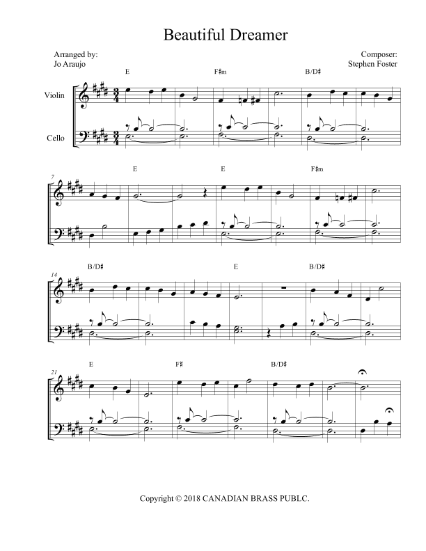 BEAUTIFUL DREAMER (arr. JO ARAÚJO)