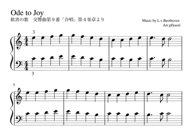 "Ode to joy" (Cdur) (arr. pfkaori)