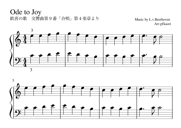 "Ode to joy" (Cdur) (arr. pfkaori)