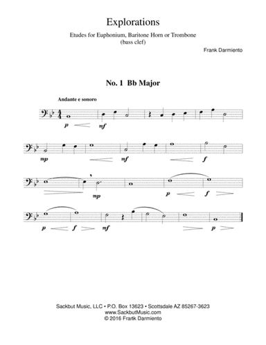 Explorations: Etudes for Euphonium, Baritone Horn or Trombone