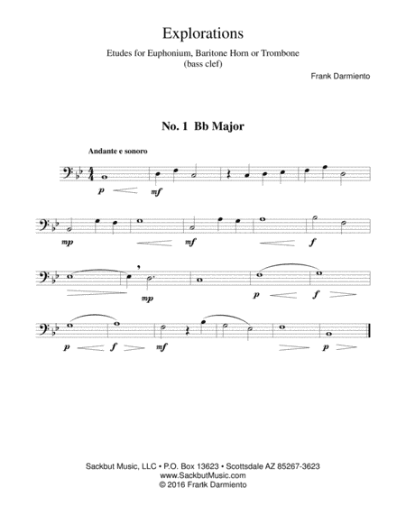 Explorations: Etudes for Euphonium, Baritone Horn or Trombone