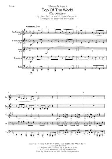 Top Of The World (arr. Tsuyoshi Yoroiguma)