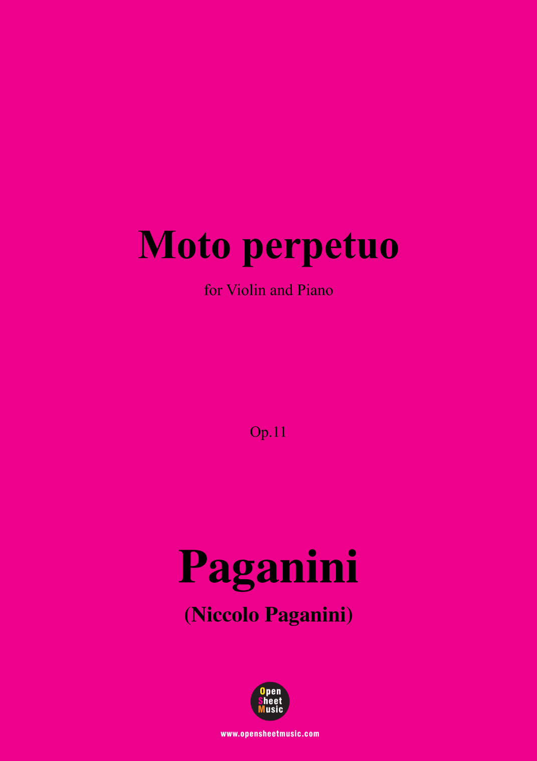 Paganini-Moto perpetuo,Op.11,for Violin and Piano (arr. OSM Press)