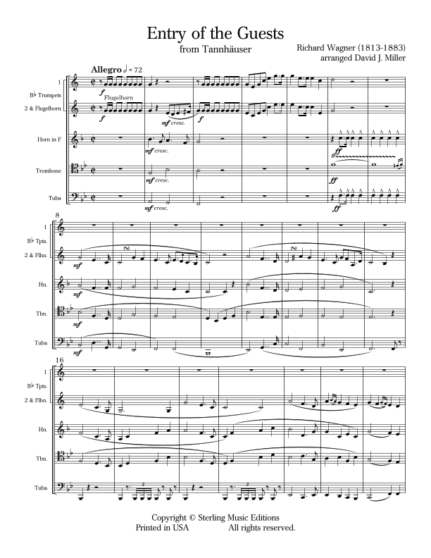 Entry of the Guests from Tannhäuser (arr. David J. Miller)