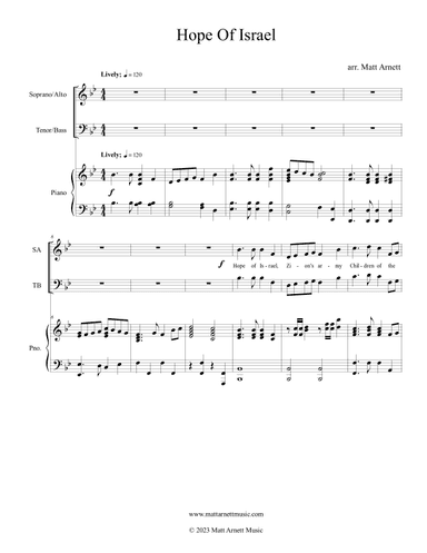 Hope of Israel (arr. Matt Arnett)