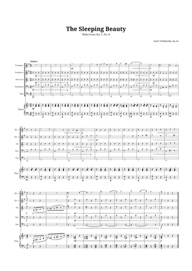 The Sleeping Beauty Waltz for Brass Quintet and Piano (arr. Langanho)