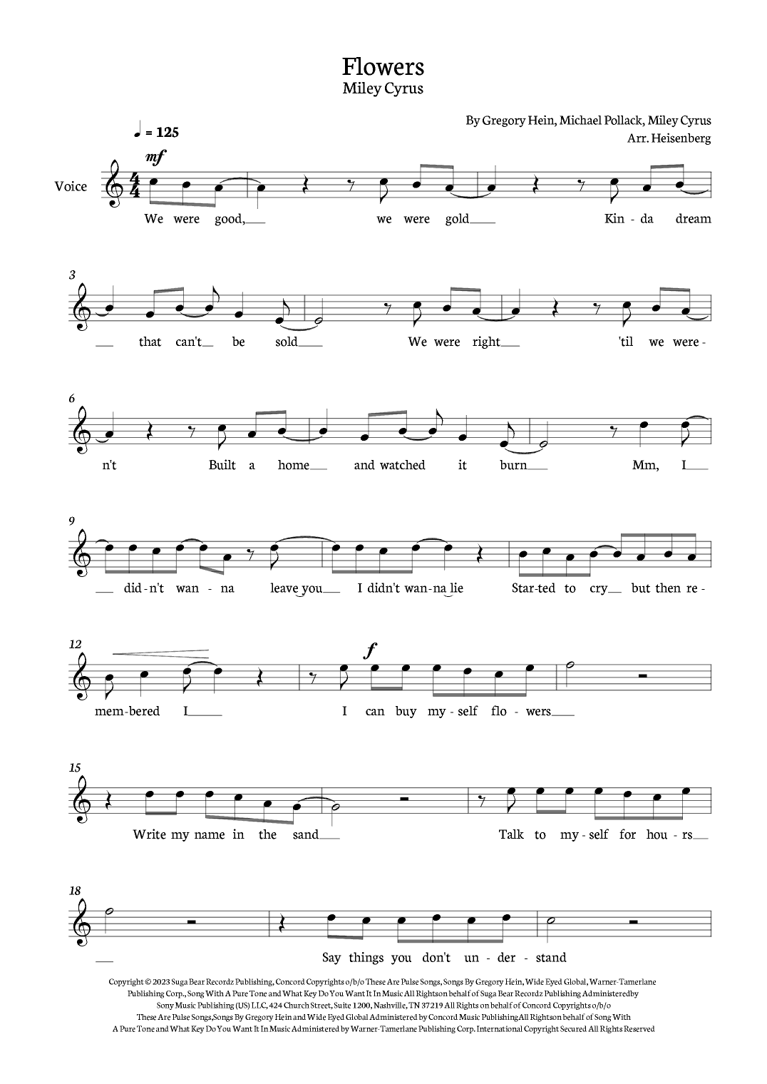 Flowers (arr. Heisenberg)