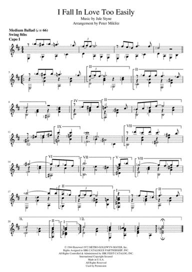 I Fall In Love Too Easily (arr. Peter Miklitz)