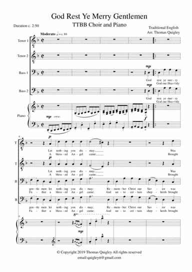 God Rest Ye Merry Gentlemen (arr. Thomas Quigley)