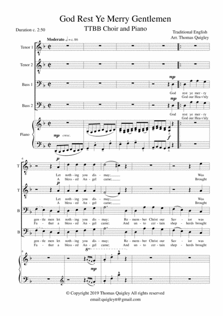 God Rest Ye Merry Gentlemen (arr. Thomas Quigley)