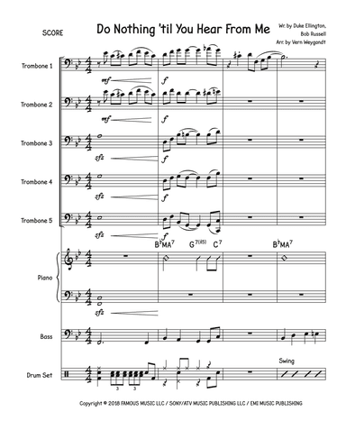 Do Nothing Till You Hear From Me (u.s. E.r.t.) (arr. Vern Weygandt)