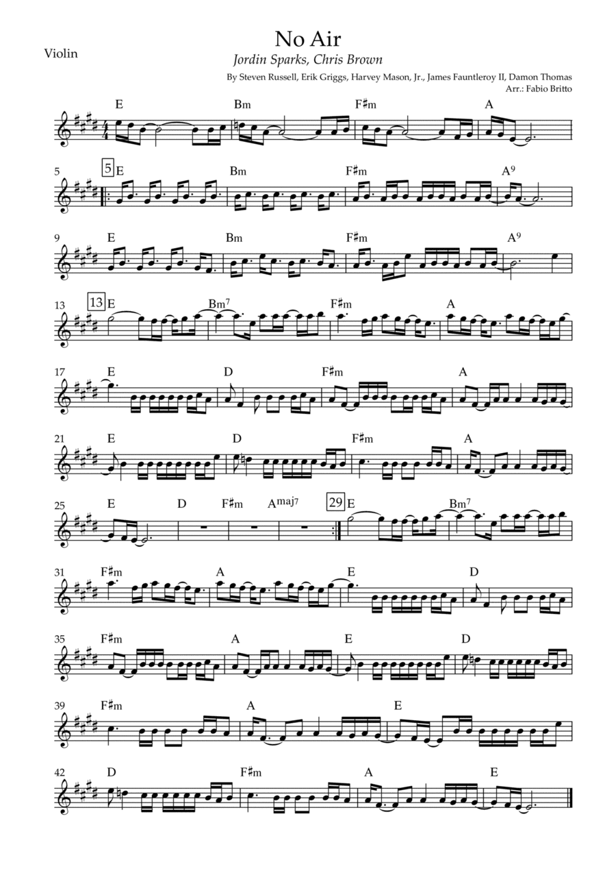 No Air (arr. Fabio Britto)