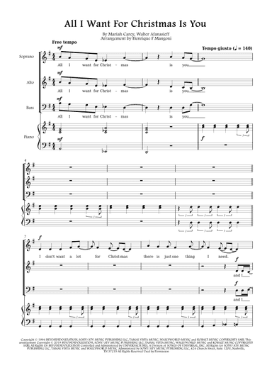 All I Want For Christmas Is You (arr. Henrique F Mangoni)