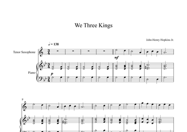 We Three Kings - John Henry Hopkins Jr. (Tenor Sax + Piano) (arr. Digital Book Music)