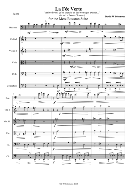 La fée verte for bassoon and string orchestra