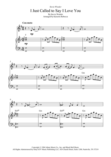 I Just Called To Say I Love You (arr. Kaiserin Rebecca)