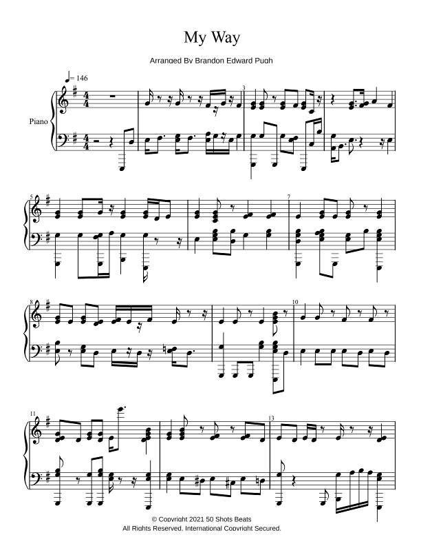My Way (arr. Brandon Edward Pugh)