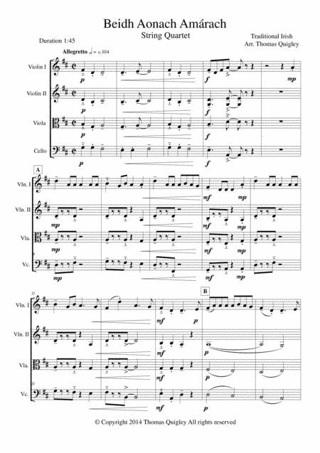 Beidh Aonach Amárach (arr. Thomas Quigley)