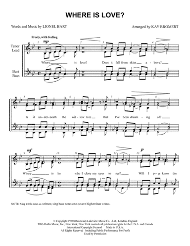 Where Is Love? (arr. Kay Bromert)