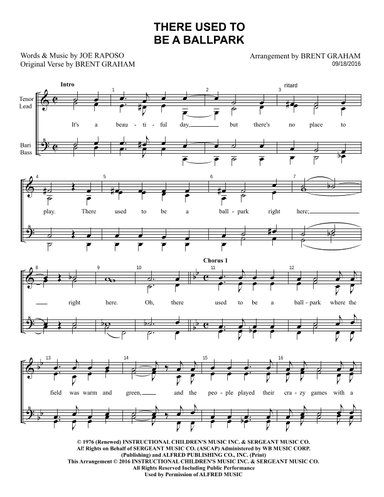 There Used To Be A Ballpark (arr. Brent Graham)