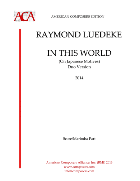 [Luedeke] In This World (for Violin and Marimba)