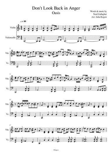 Don't Look Back In Anger (arr. Julia Rogers)