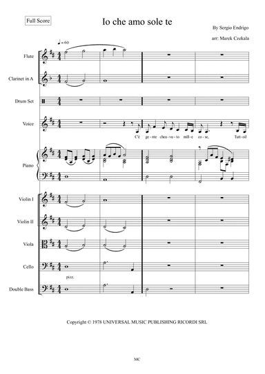 Io Che Amo Solo Te (arr. Marek Czekala)