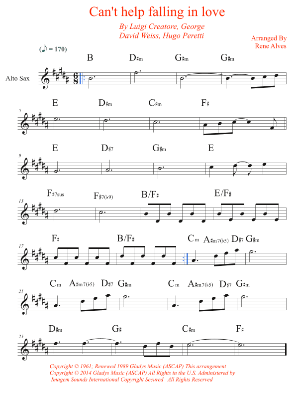 Can't Help Falling In Love (arr. Rene Alves)