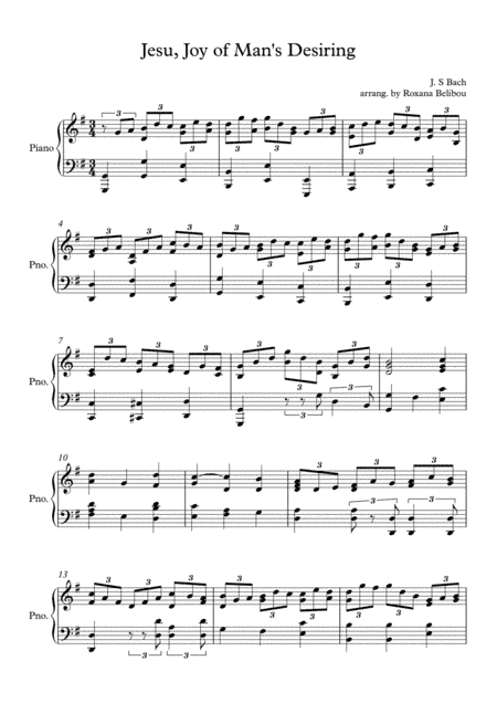Jesu, Joy of Man's Desiring (arr. Roxana Belibou)