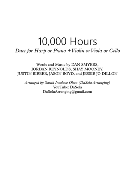 10,000 Hours (arr. DaSola Arranging (Sarah Insalaco Olsen))