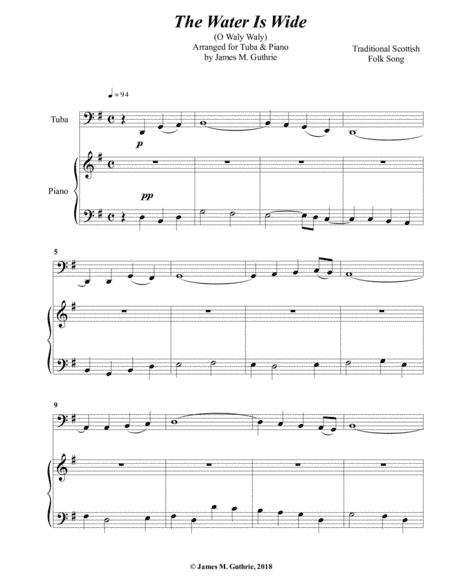 The Water is Wide for Tuba & Piano (arr. James M. Guthrie)