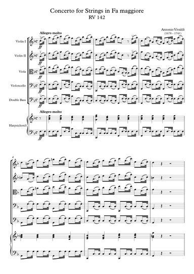 Concerto for Strings in Fa maggiore RV 142