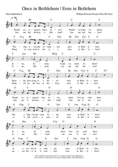 Once in Bethlehem - Eens in Betlehem (arr. envangeli)