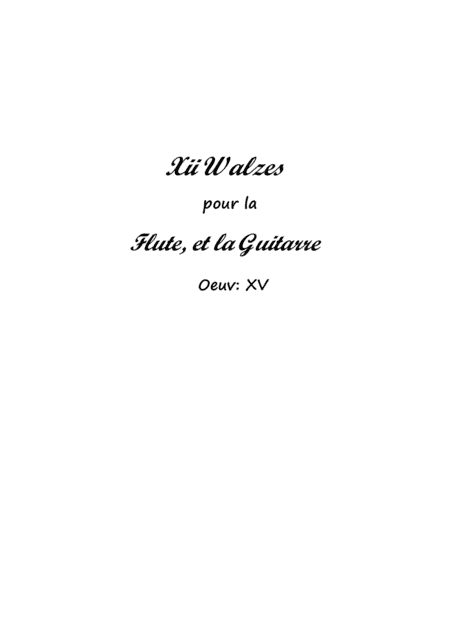12 Walzes for Flute and Guitar duet (arr. PianoSheetNow)