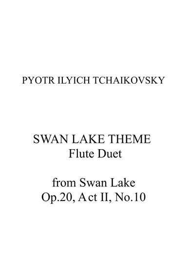 TCHAIKOVSKY SWAN LAKE THEME - FLUTE DUET (arr. Ellen Macpherson)