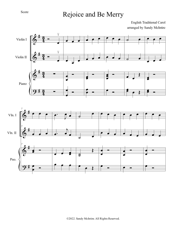 Rejoice and Be Merry (arr. Sandy McIntire)
