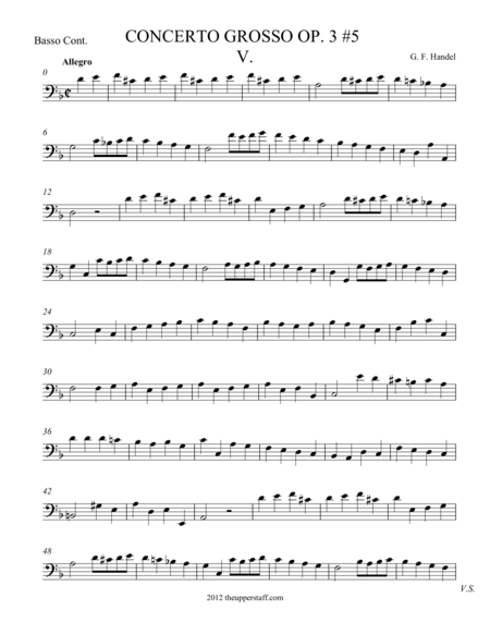 Concerto Grosso Op. 3 #5 Movement V. (arr. theupperstaff.com)