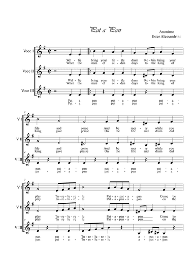 Pat a pan. Choir (arr. Ester Alessandrini)