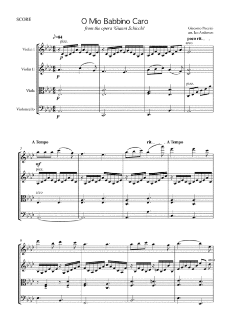 Puccini: O Mio Babbino Caro (arr. Ian Anderson)