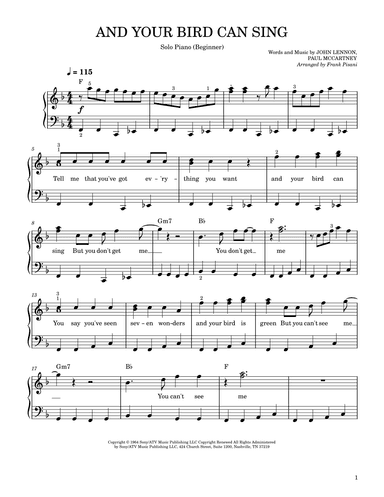 And Your Bird Can Sing (arr. Frank Pisani)