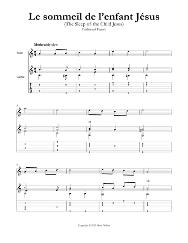 Le sommeil de l'enfant Je´sus (The Sleep of the Child Jesus) (arr. Mark Phillips)