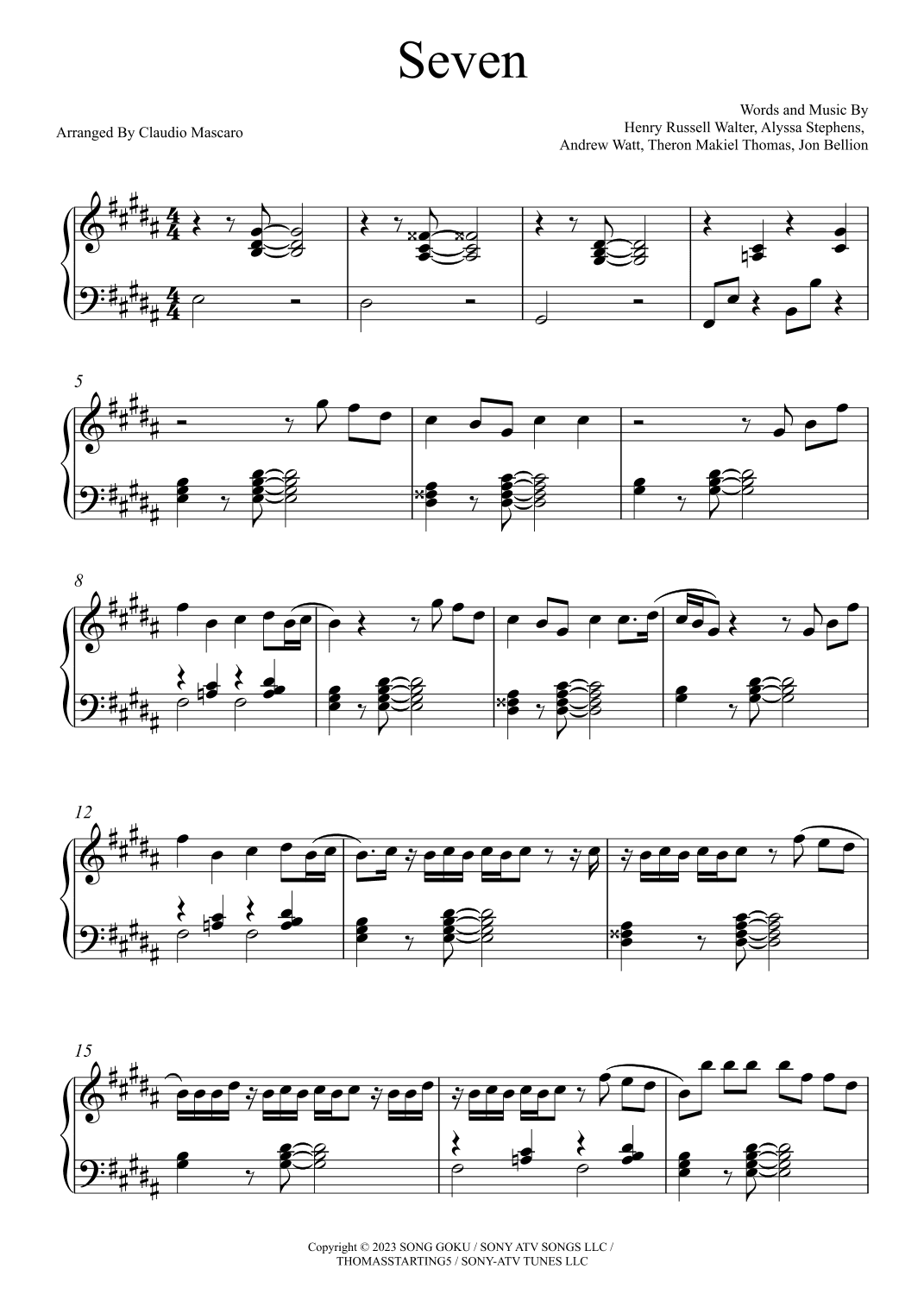 Seven (arr. Claudio Mascaro)
