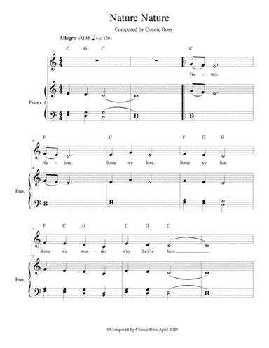 Nature Nature - kids song - solo and piano