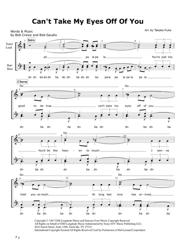 Can't Take My Eyes Off Of You (arr. Takako Fuke)