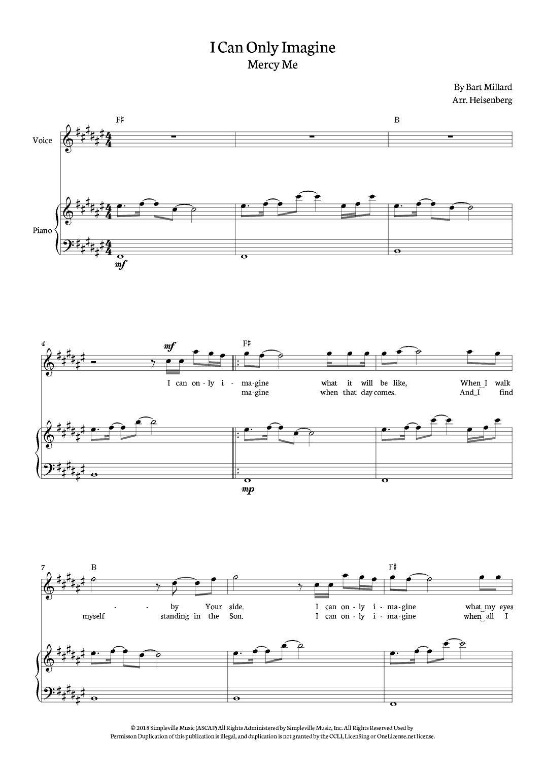 I Can Only Imagine (arr. Heisenberg)