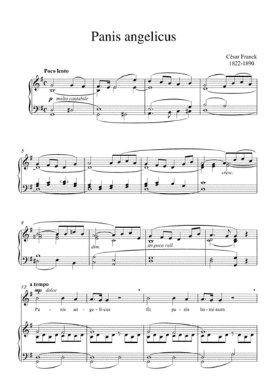 Panis Angelicus (G major) for voice and piano (arr. MSM)