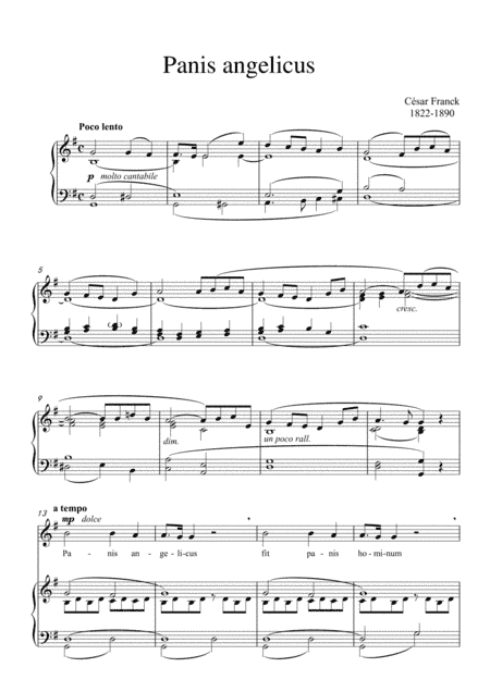 Panis Angelicus (G major) for voice and piano (arr. MSM)