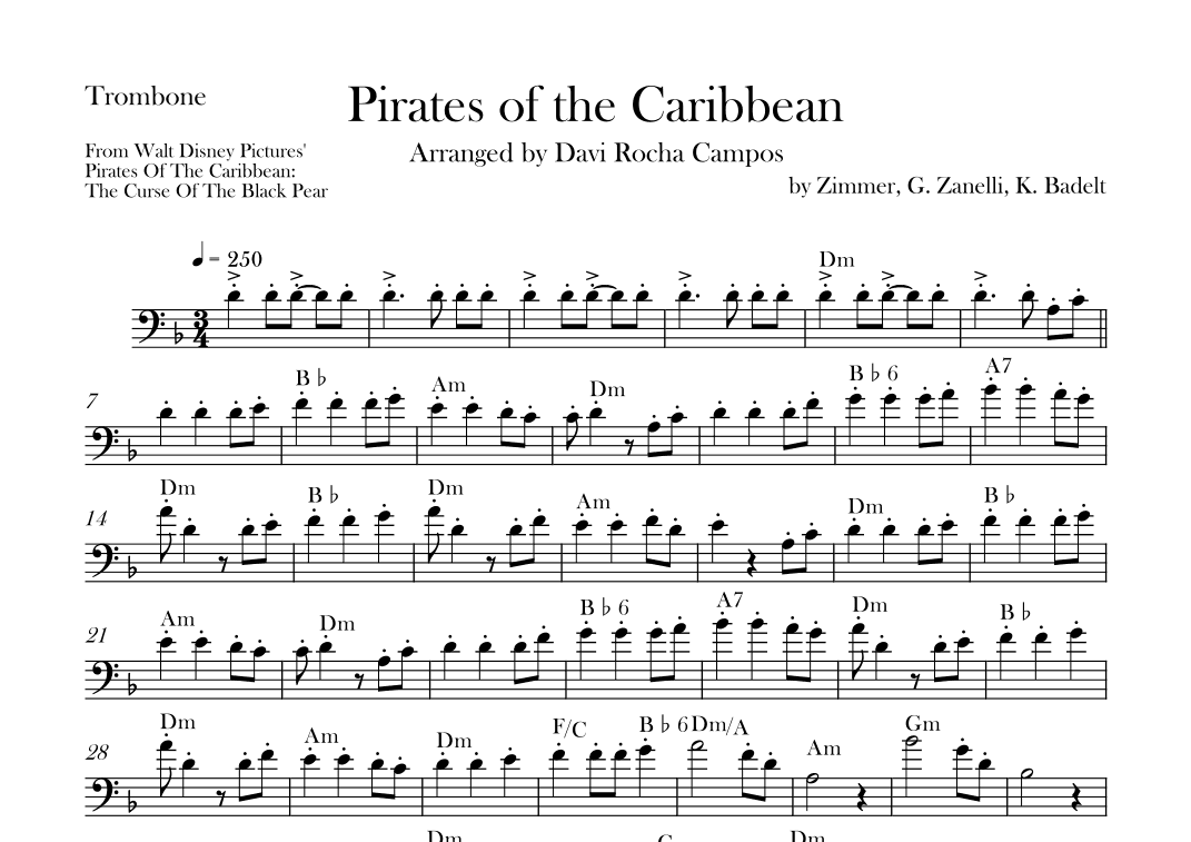 Pirates Of The Caribbean (arr. Davi Rocha Campos)