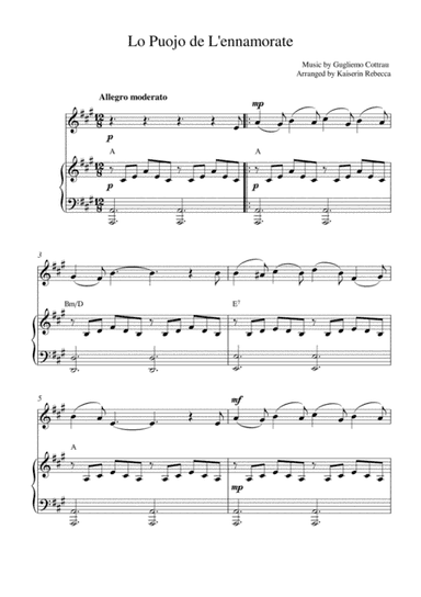 Lo Puojo de L'ennamorate (The Young Man in Love) (arr. Kaiserin Rebecca)